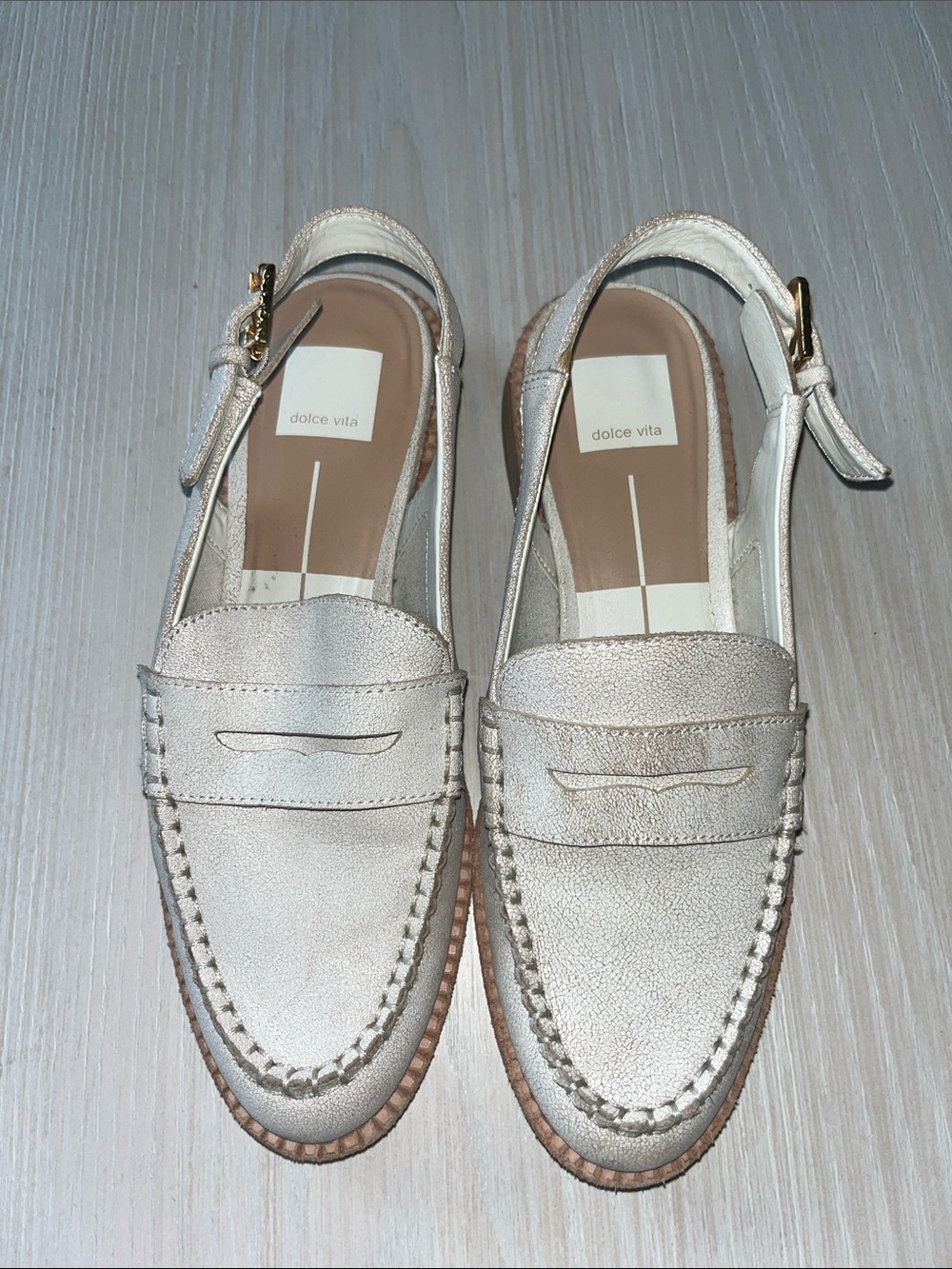 Dolce Vita Cream Slingback Penny Loafers